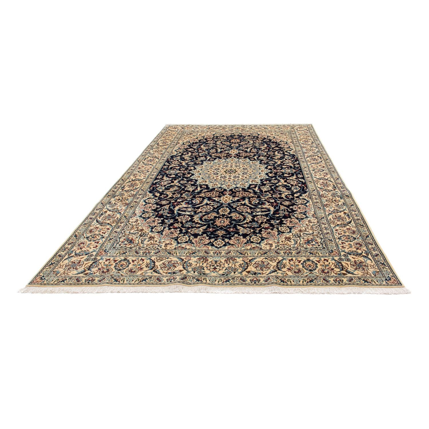 Tapis persan - Nain - Royal - 298 x 200 cm - bleu foncé