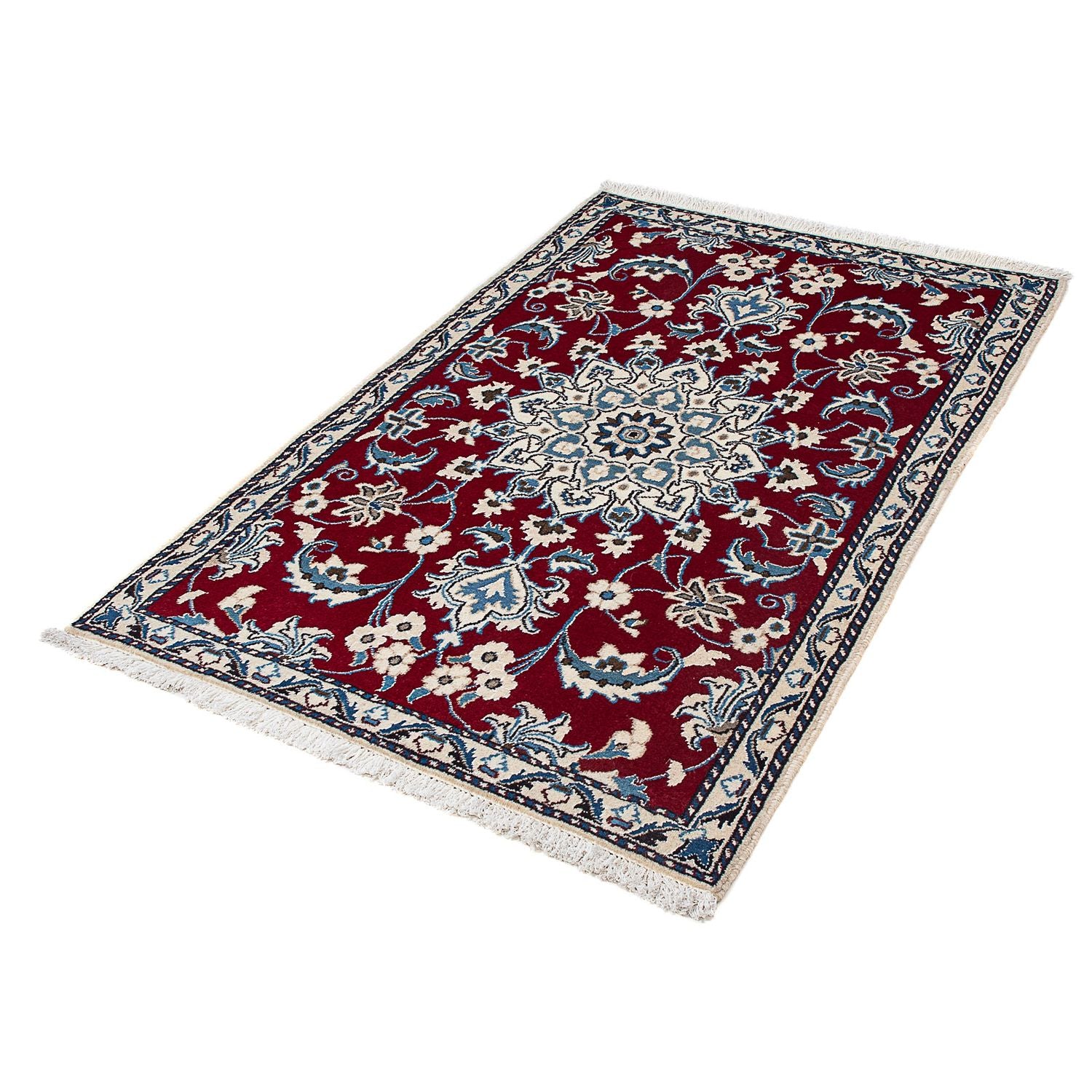 Tapis persan - Nain - 138 x 89 cm - rouge foncé