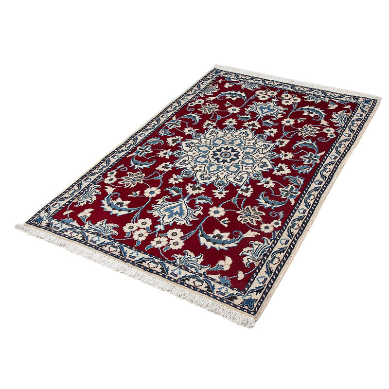 Tapis persan - Nain - 138 x 89 cm - rouge foncé