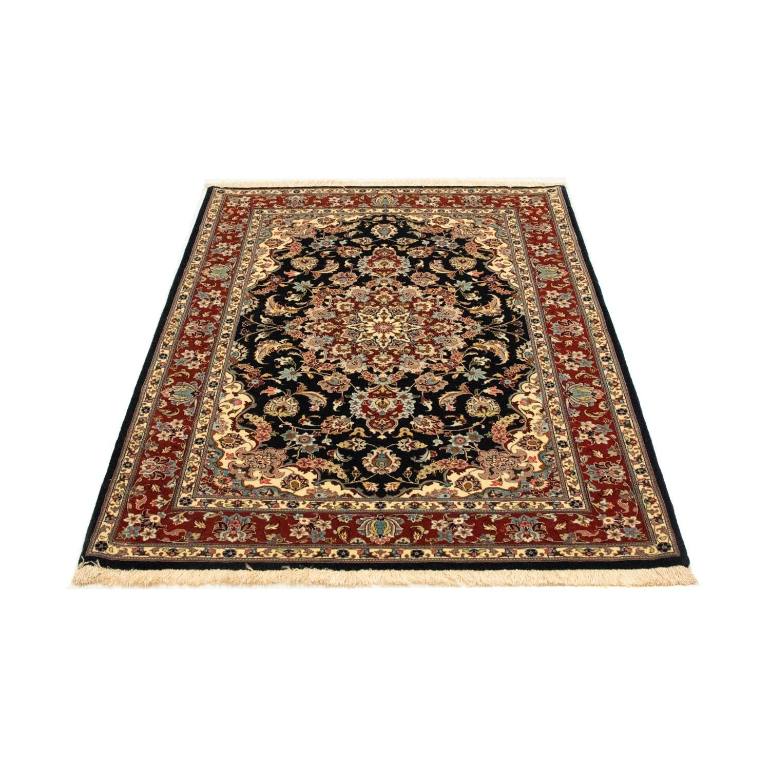 Perserteppich - Ghom 151 x 105 cm - schwarz
