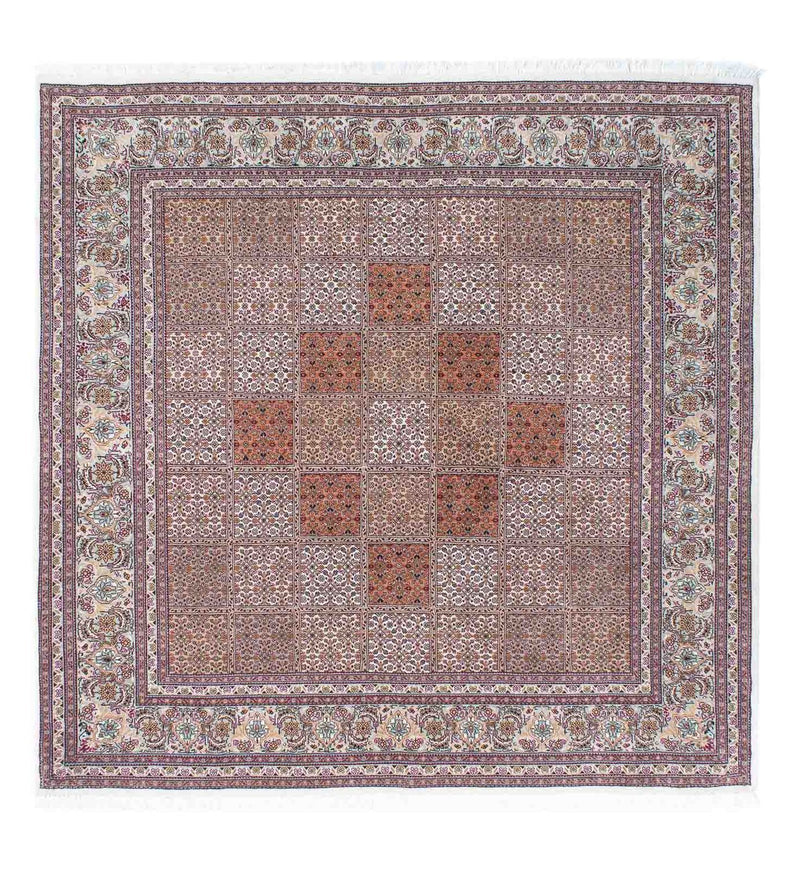 Tapis persan - Tabriz carré  - 153 x 150 cm - rouge foncé