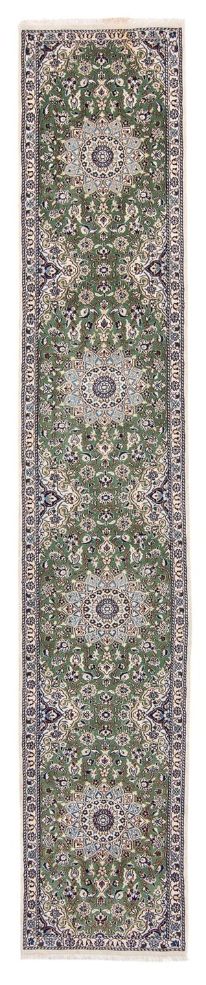 Tapis de couloir Tapis persan - Nain - Royal - 410 x 62 cm - vert