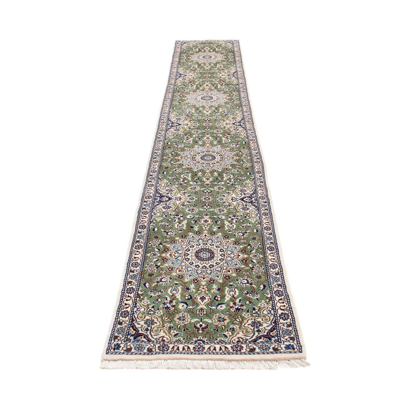 Tapis de couloir Tapis persan - Nain - Royal - 410 x 62 cm - vert