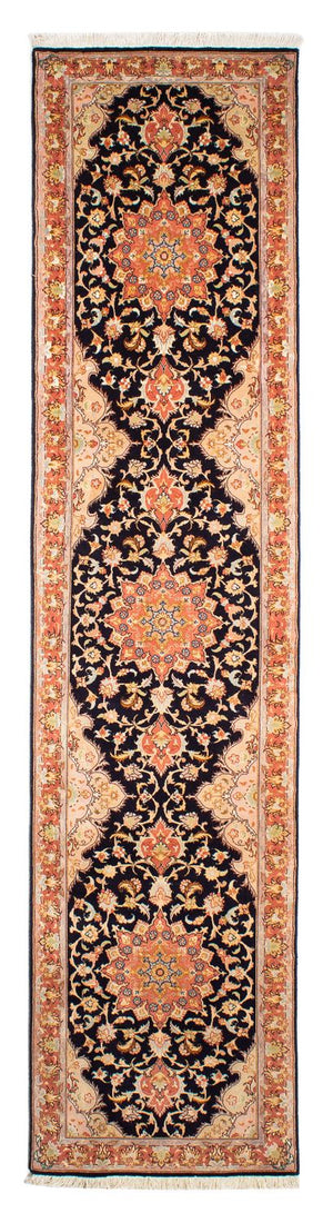Tapis de couloir Tapis persan - Tabriz - Royal - 295 x 68 cm - bleu foncé