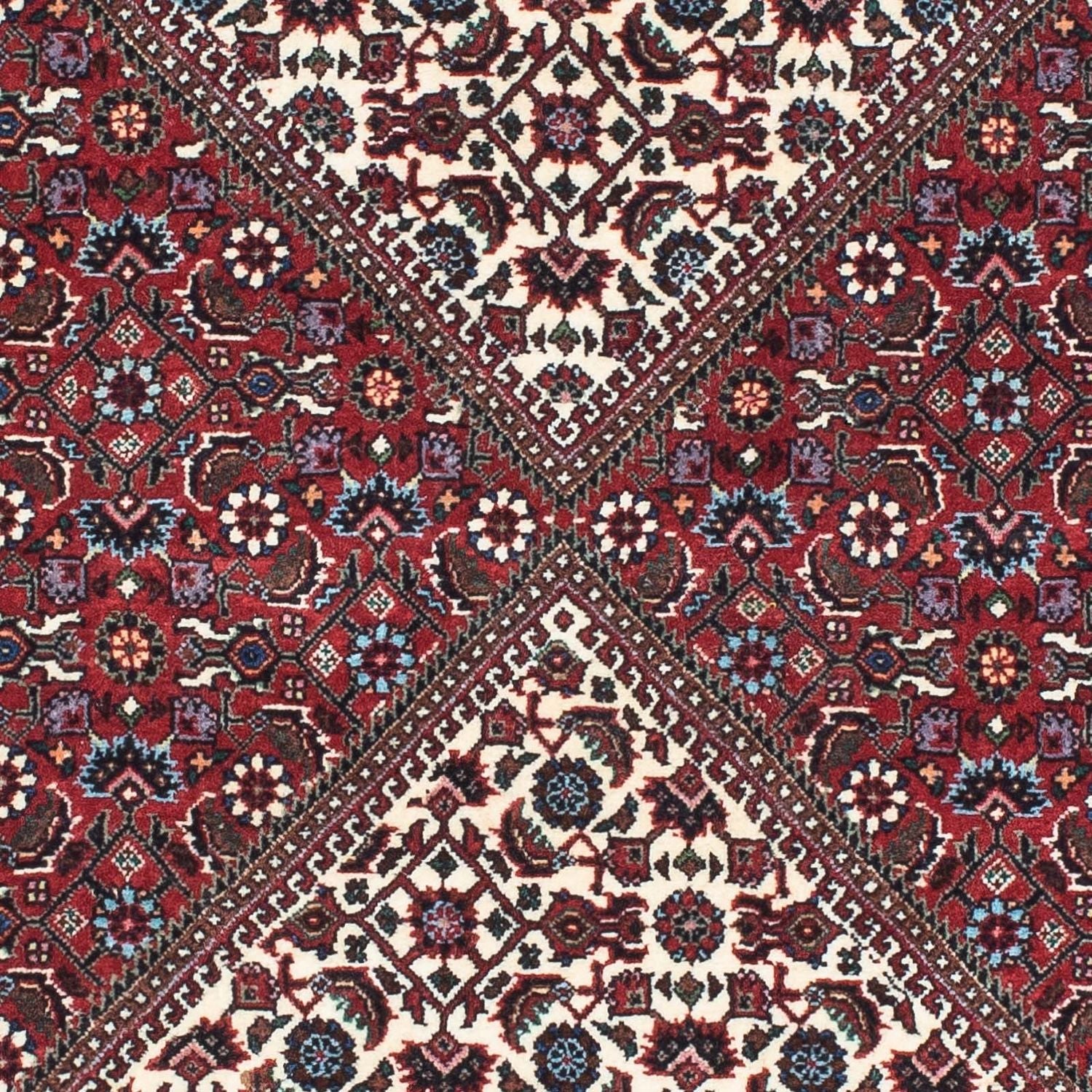 Tapis de couloir Tapis persan - Bidjar - 214 x 83 cm - rouge clair