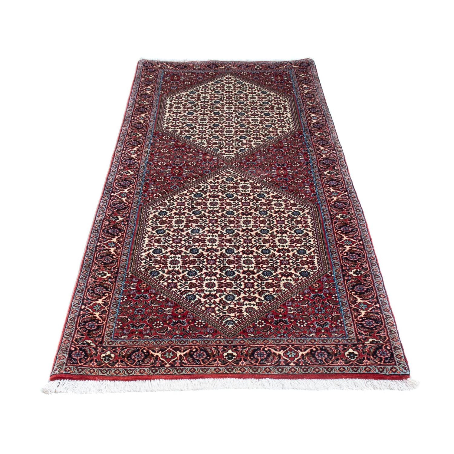 Tapis de couloir Tapis persan - Bidjar - 214 x 83 cm - rouge clair