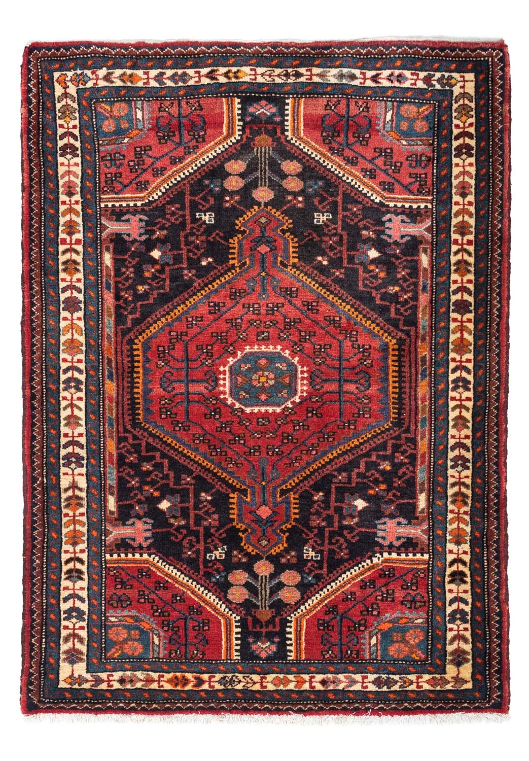 Tapis persan - Nomadic - 127 x 90 cm - rouge foncé