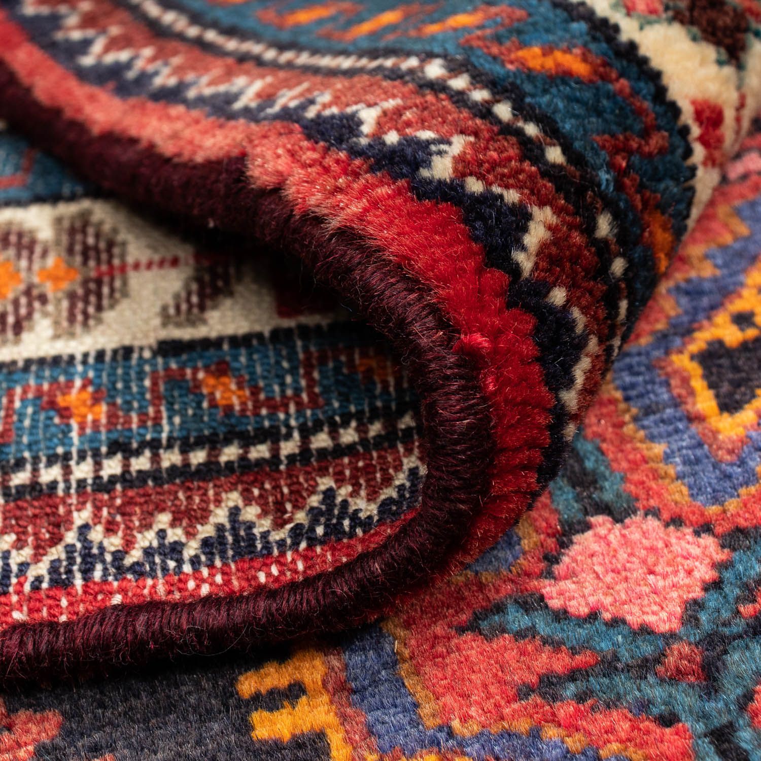 Tapis persan - Nomadic - 127 x 90 cm - rouge foncé