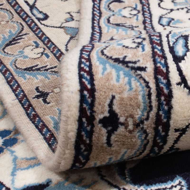 Tapis persan - Nain carré  - 198 x 192 cm - bleu foncé