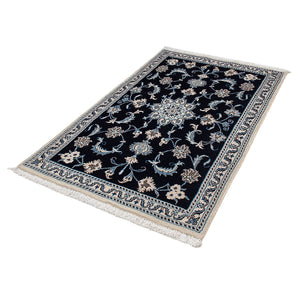 Tapis persan - Nain - 156 x 98 cm - bleu foncé