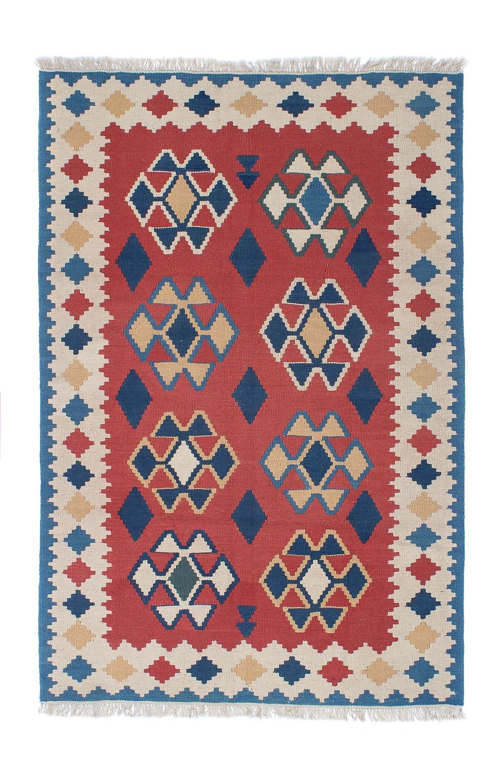 Tapis Kelim - Oriental - 180 x 120 cm - rouge foncé