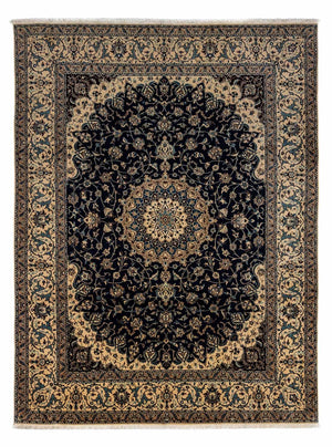 Tapis persan - Nain - 350 x 258 cm - bleu foncé