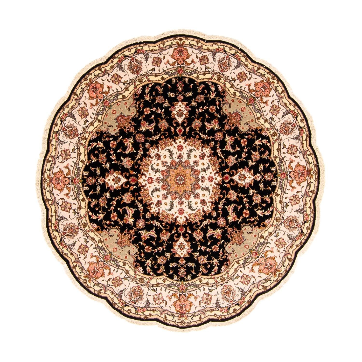 Tapis persan - Tabriz - Royal ronde  - 208 x 208 cm - bleu foncé