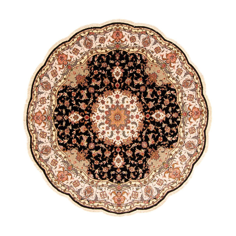 Tapis persan - Tabriz - Royal ronde  - 208 x 208 cm - bleu foncé