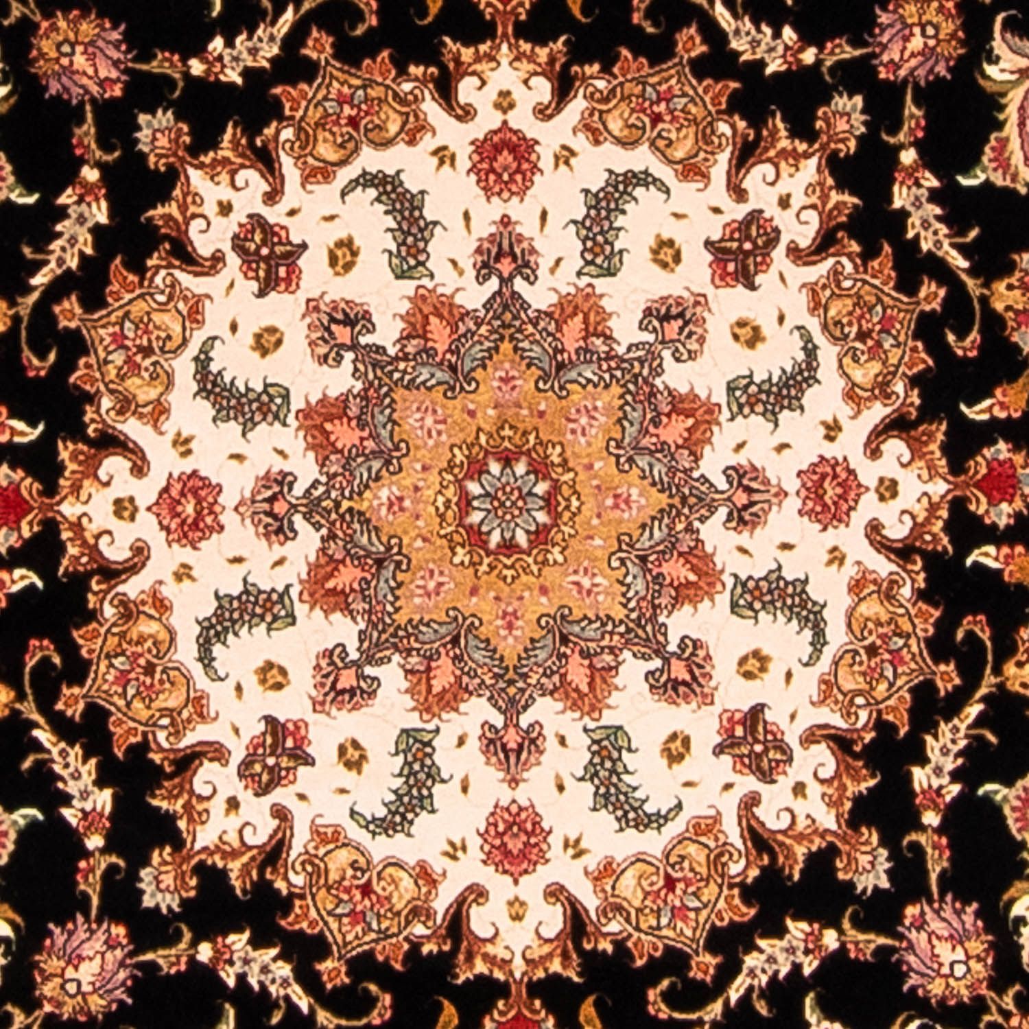 Tapis persan - Tabriz - Royal ronde  - 208 x 208 cm - bleu foncé
