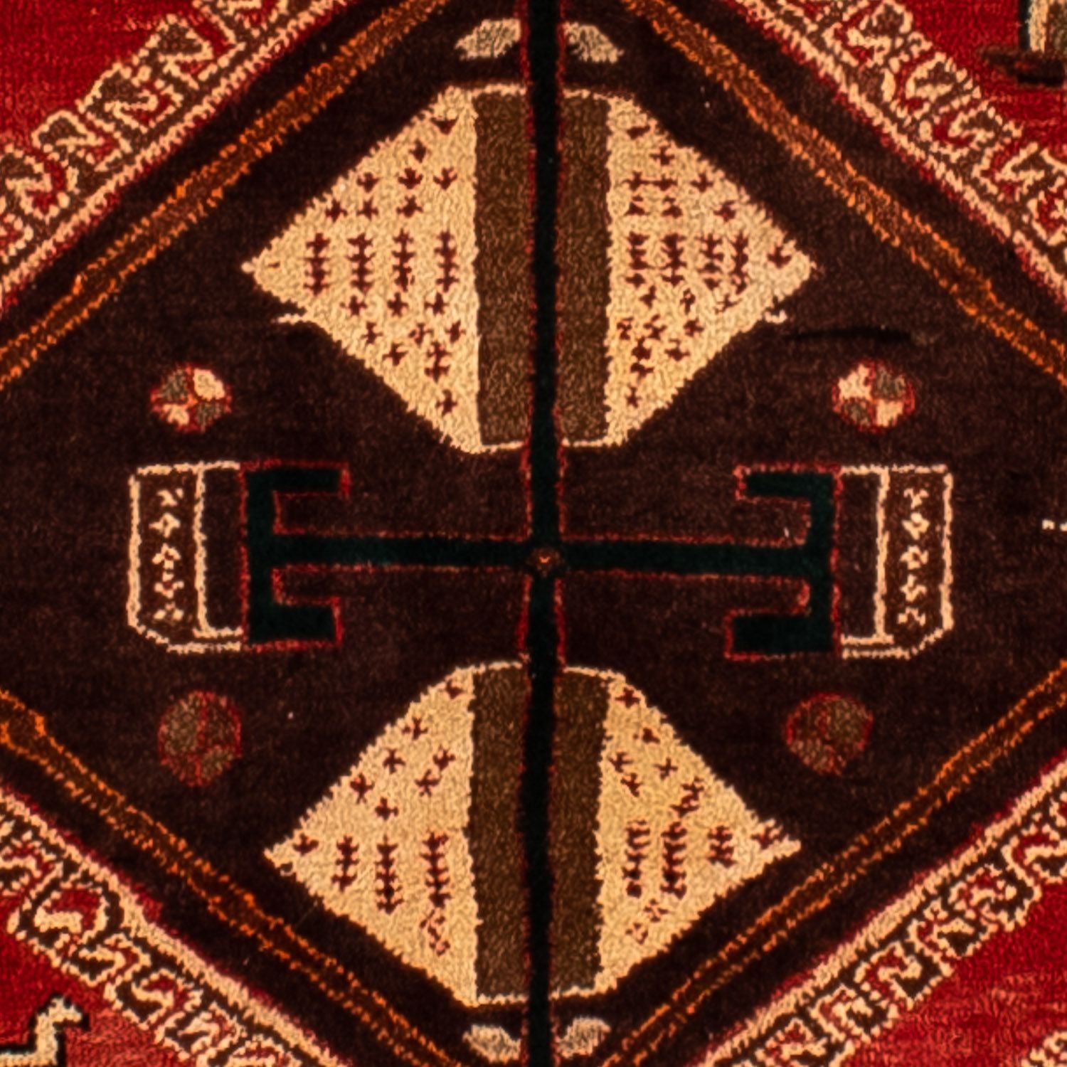 Tapis persan - Nomadic - 304 x 206 cm - rouge foncé