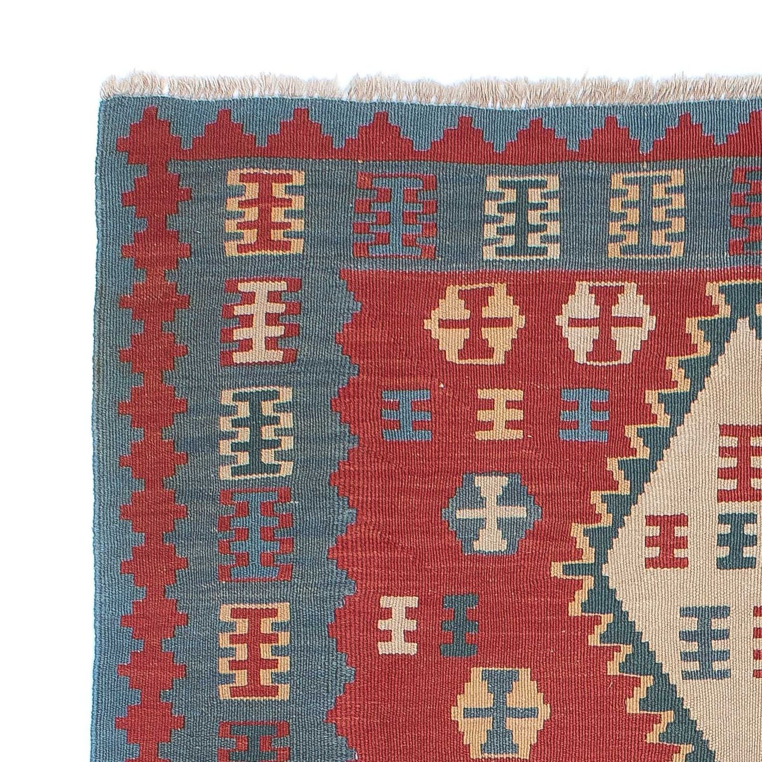 Tapis Kelim - Oriental - 168 x 113 cm - rouge foncé