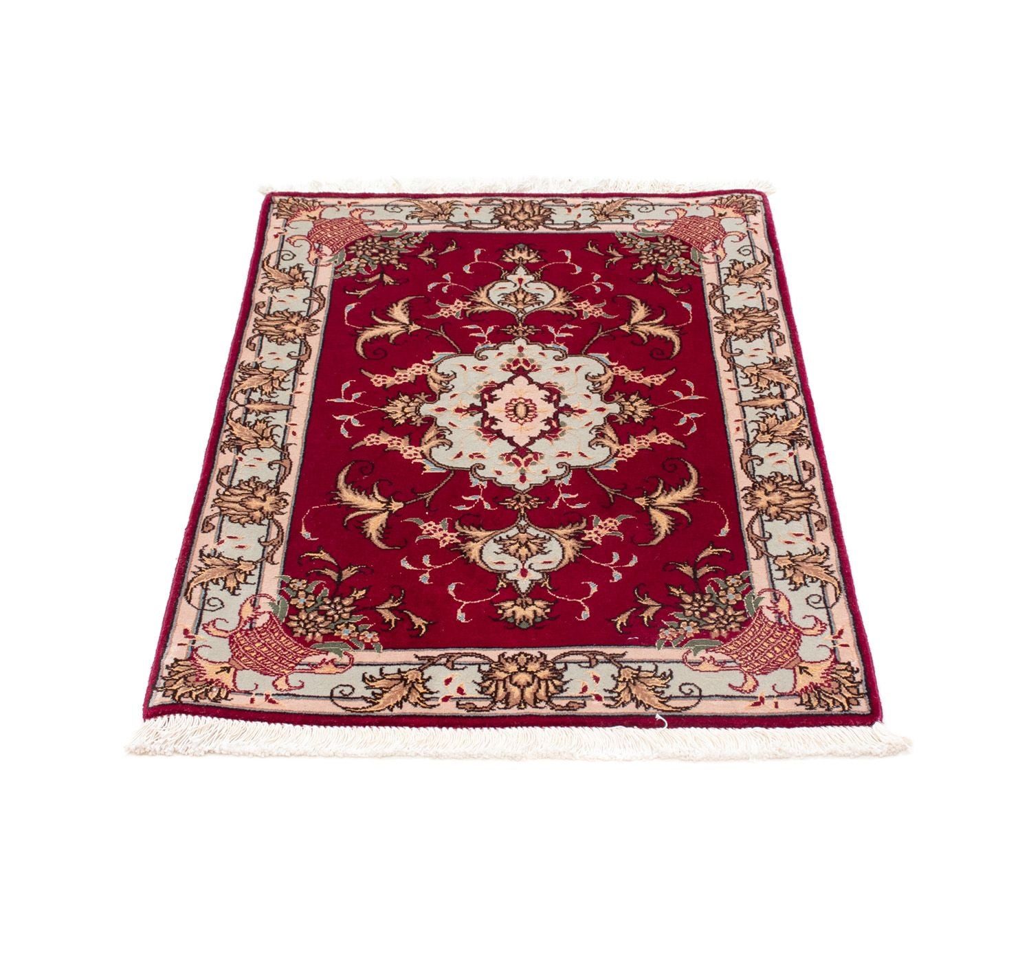Tapis persan - Tabriz - Royal - 87 x 60 cm - rouge foncé