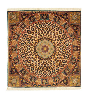 Tapis persan - Tabriz - Royal carré  - 100 x 100 cm - multicolore