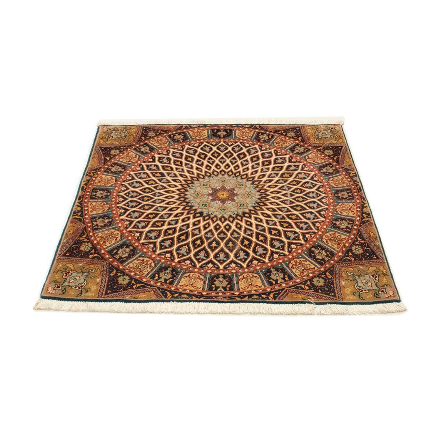 Tapis persan - Tabriz - Royal carré  - 100 x 100 cm - multicolore