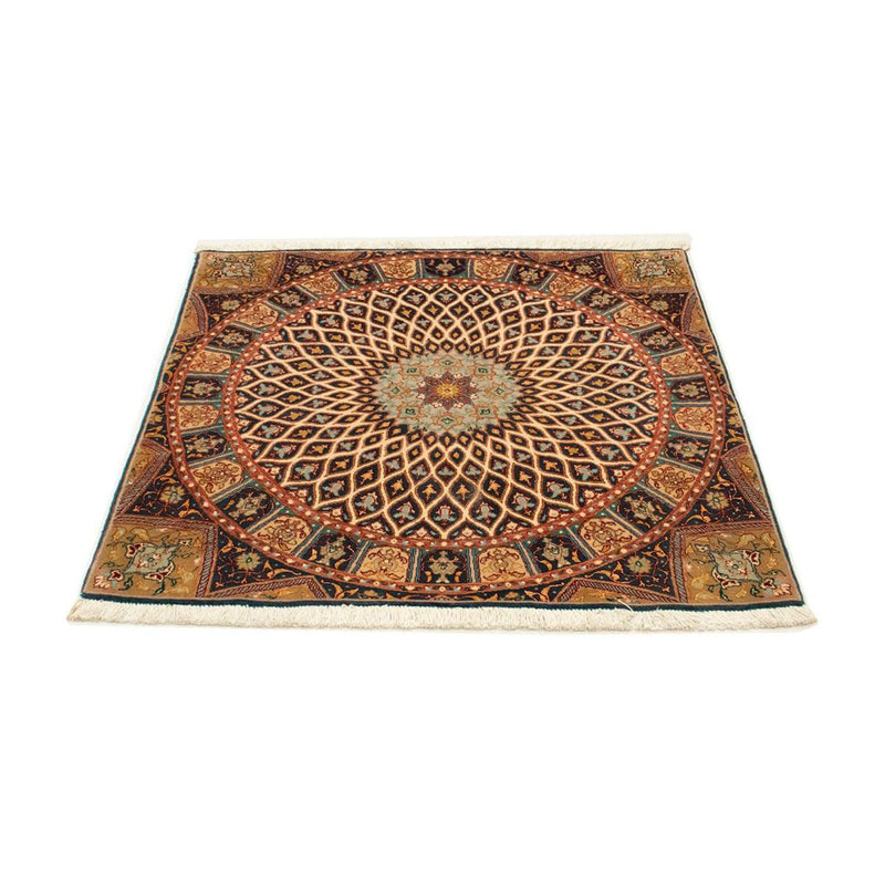 Tapis persan - Tabriz - Royal carré  - 100 x 100 cm - multicolore