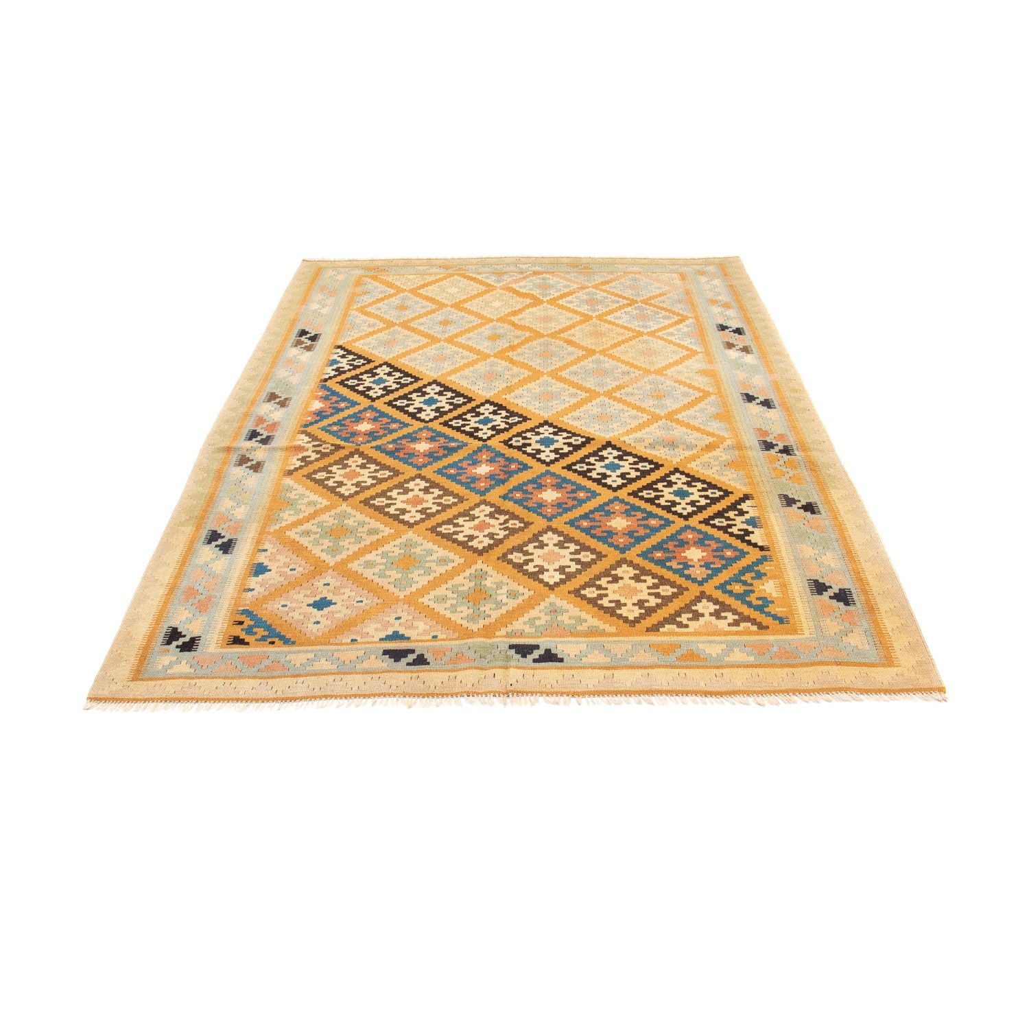 Tapis Kelim - Oriental - 195 x 156 cm - marron clair