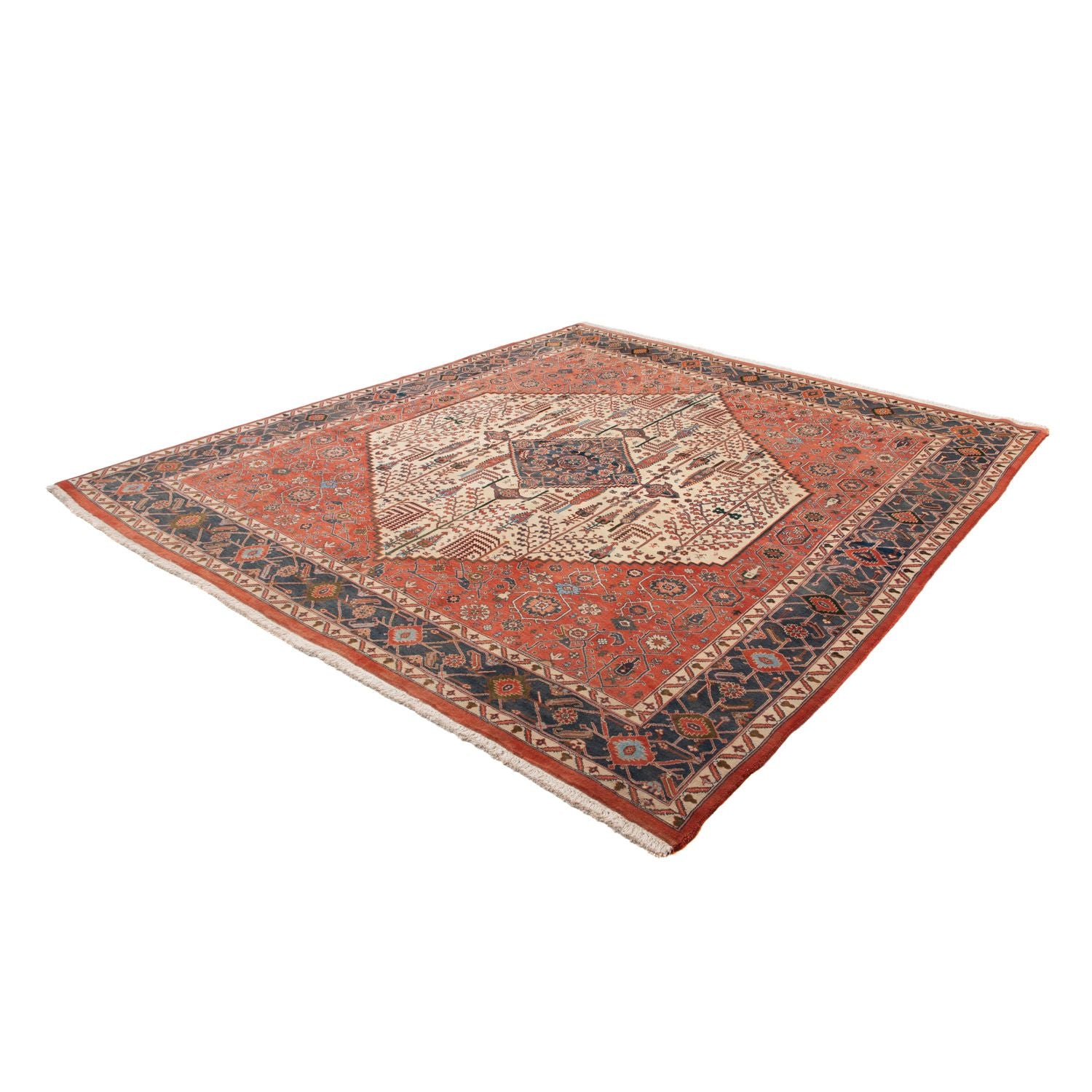 Tapis Gabbeh - Persan Kashkuli - 258 x 230 cm - rouille