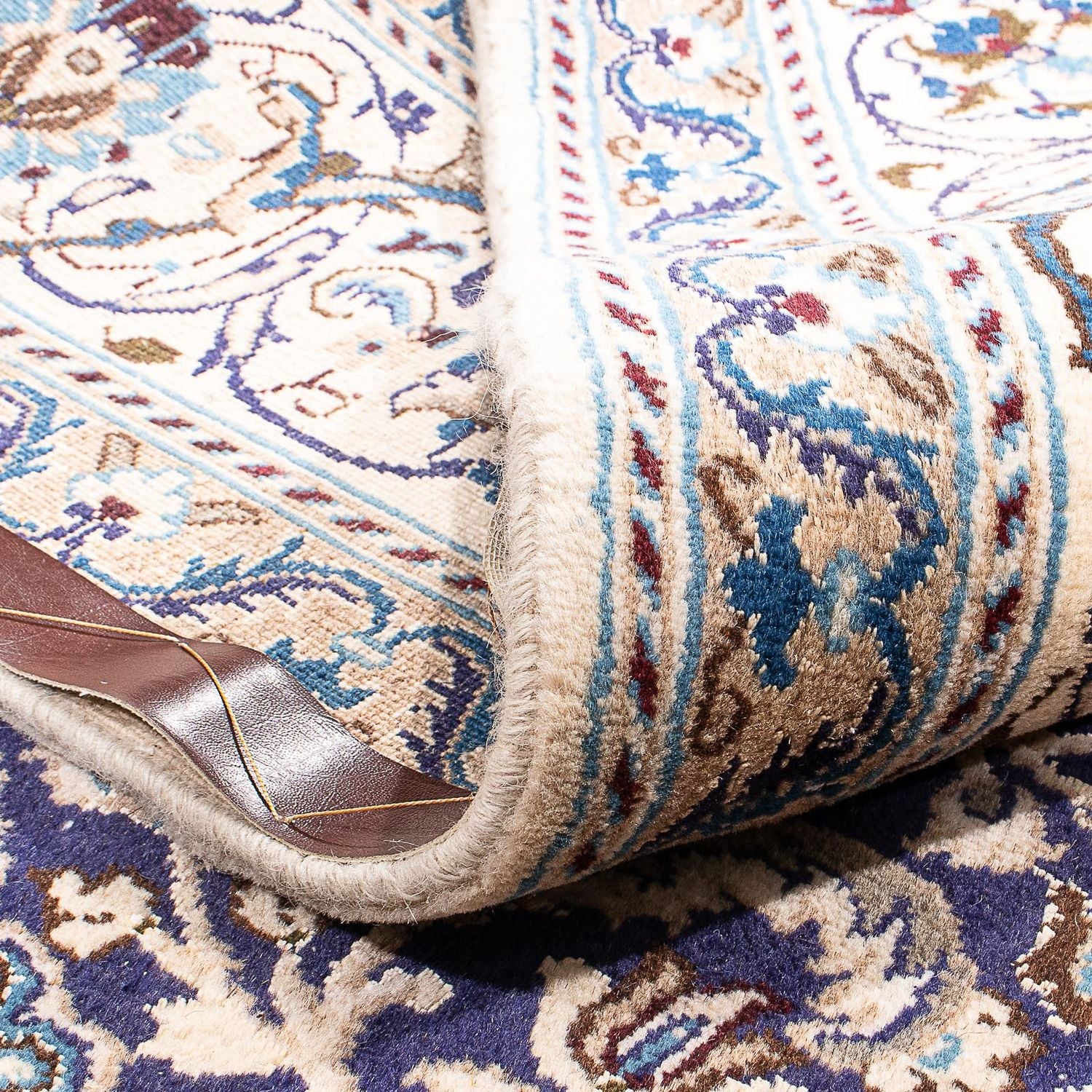 Tapis persan - Nain carré  - 200 x 200 cm - bleu foncé