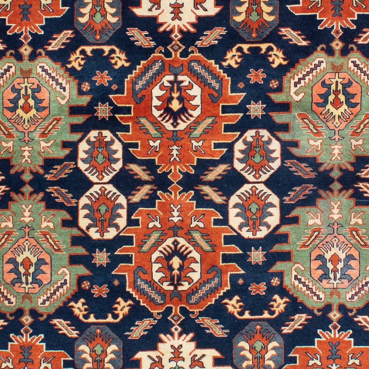 Tapis Gabbeh - Persan Kashkuli carré  - 205 x 200 cm - bleu foncé