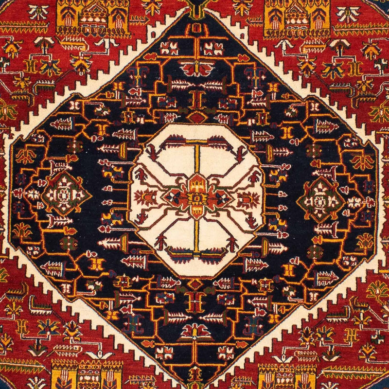 Tapis Gabbeh - Persan Kashkuli - 200 x 180 cm - rouge foncé