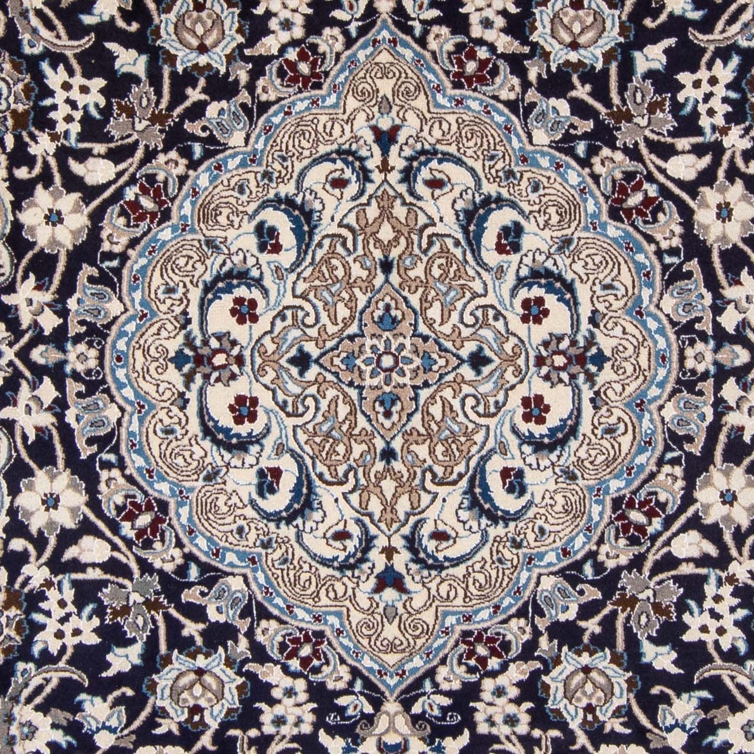 Tapis persan - Nain - 350 x 243 cm - bleu foncé