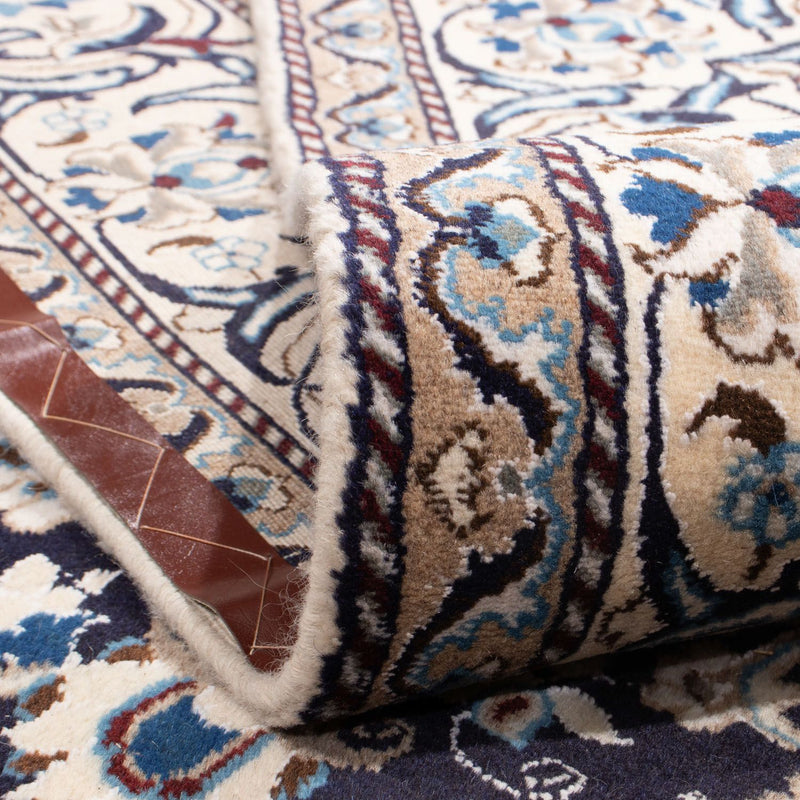 Tapis persan - Nain - 350 x 243 cm - bleu foncé