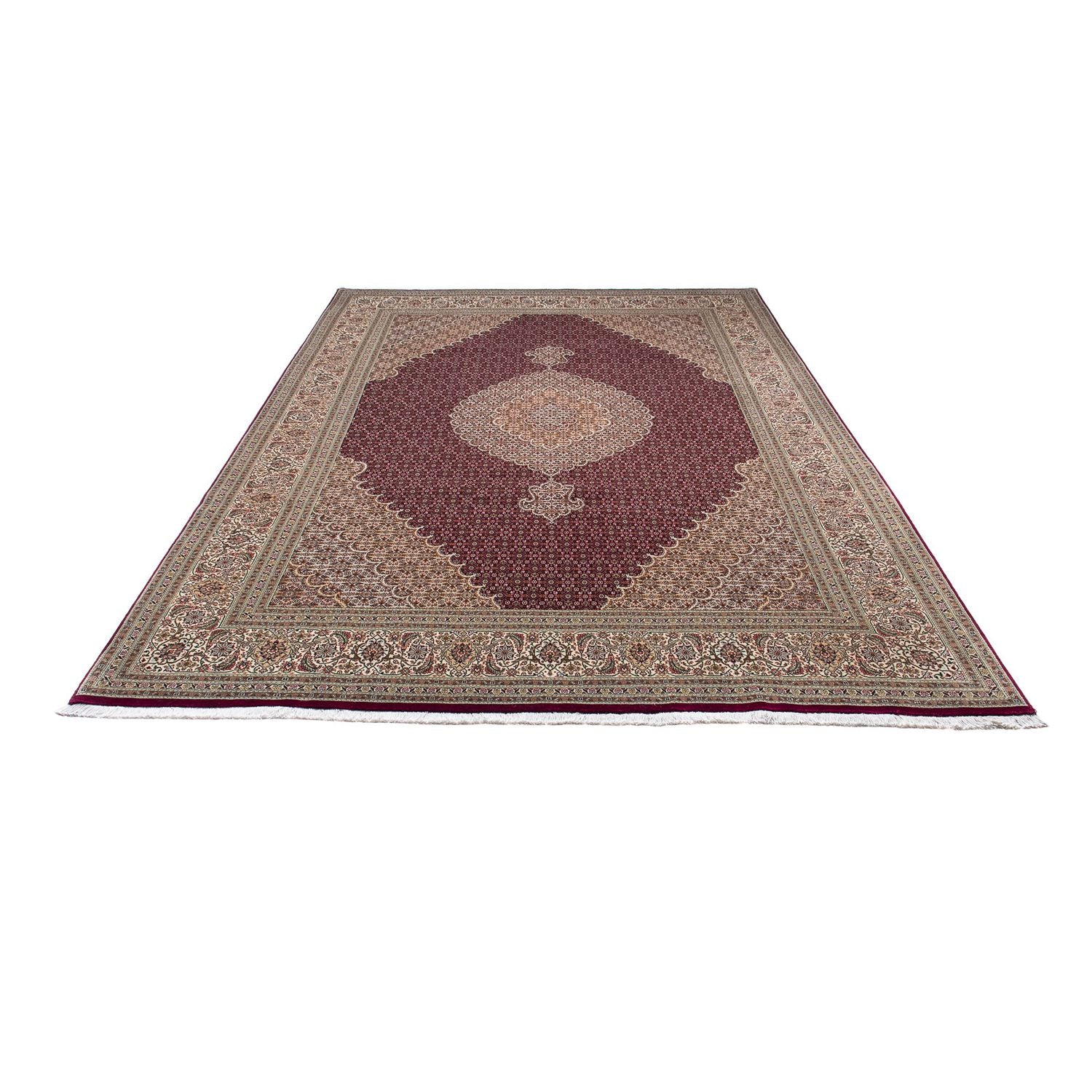 Tapis persan - Tabriz - 300 x 200 cm - rouge foncé