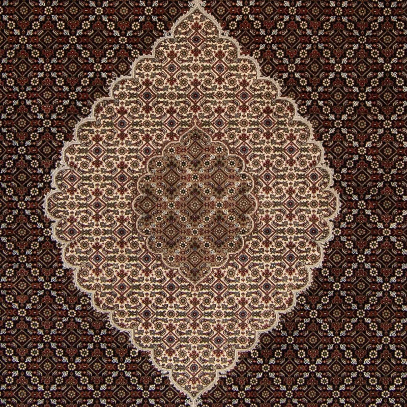 Tapis persan - Tabriz - 253 x 246 cm - bleu foncé