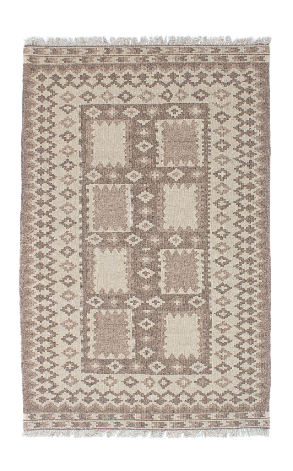 Tapis Kelim - Oriental - 190 x 120 cm - gris clair