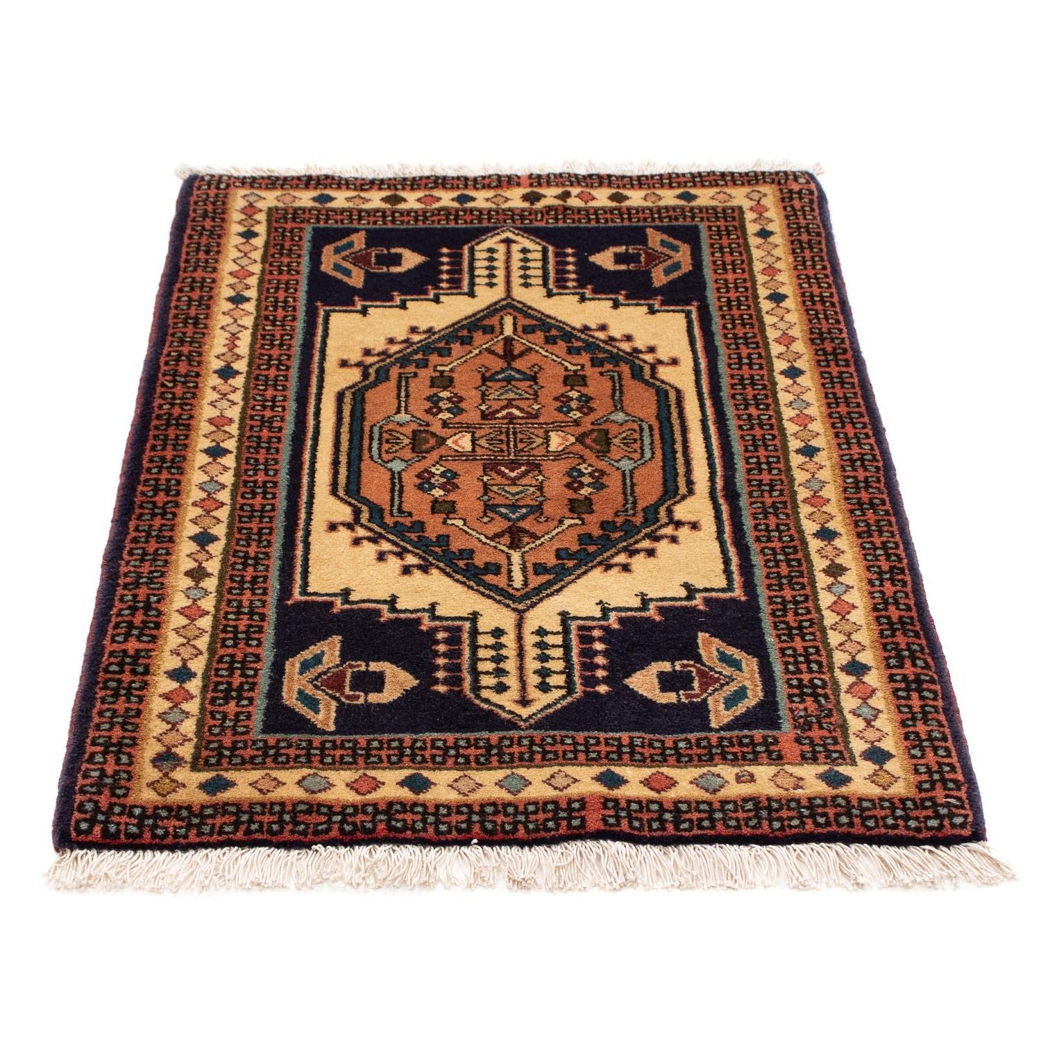 Tapis persan - Nomadic - 95 x 65 cm - marron clair