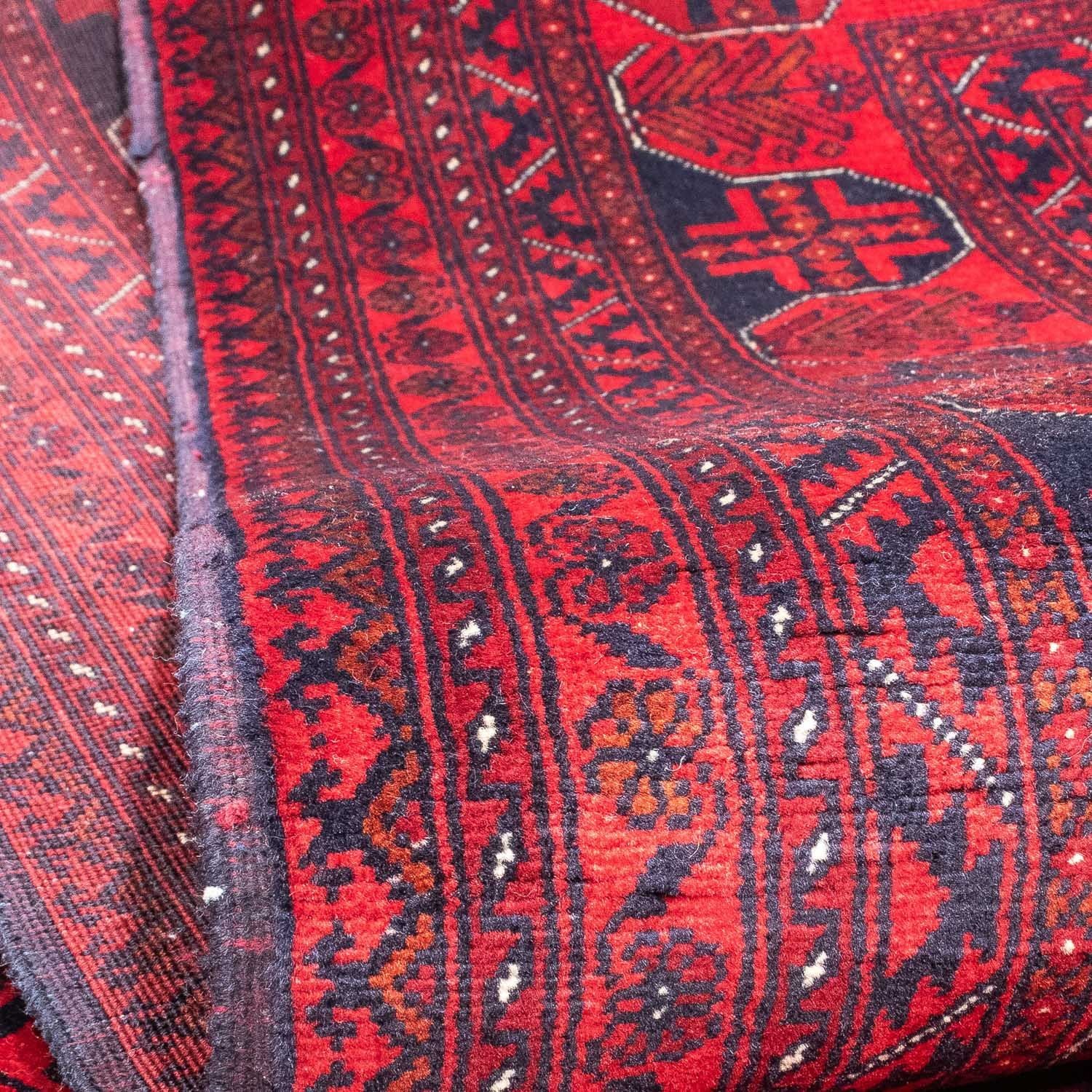 Tapis afghan - 287 x 202 cm - rouge foncé
