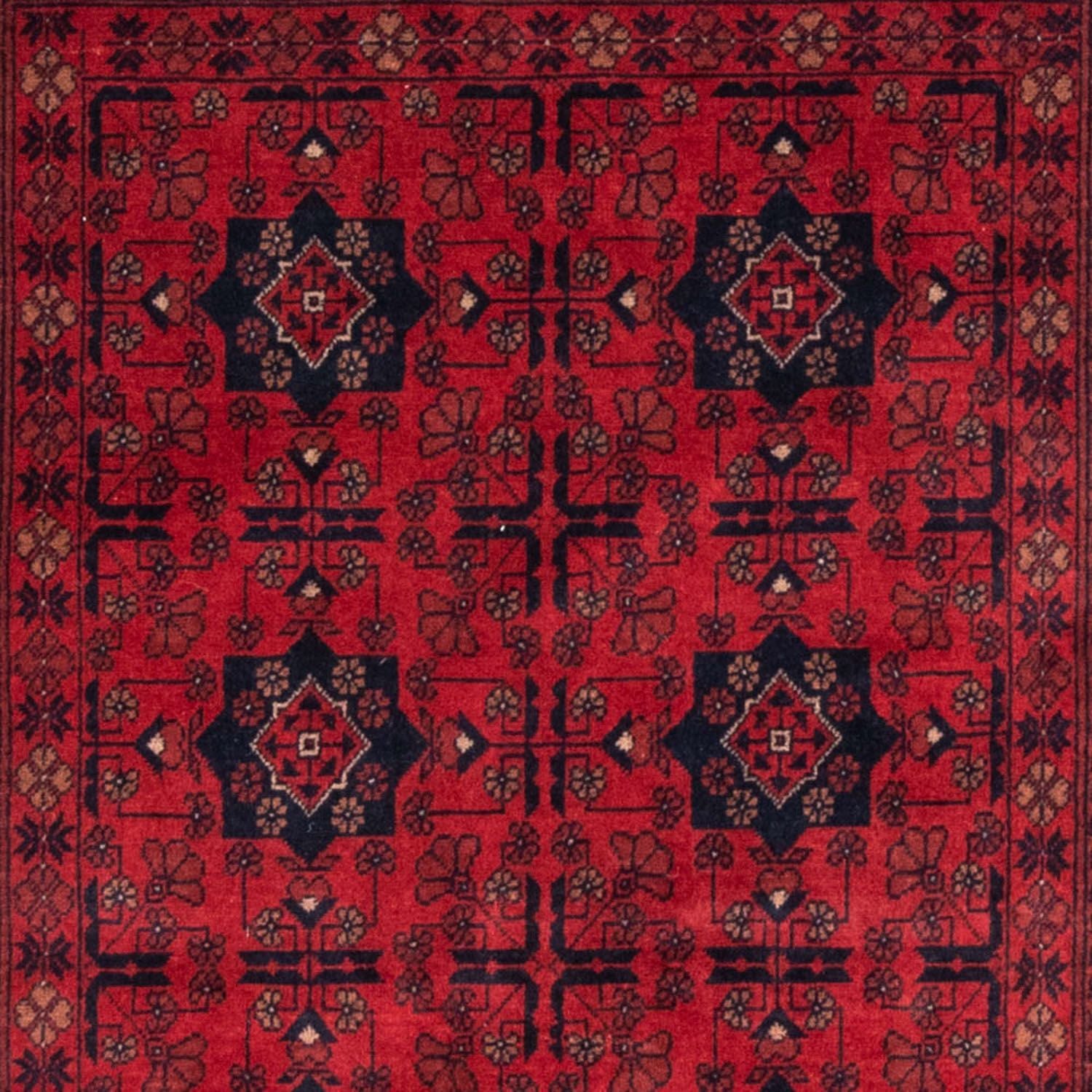 Tapis afghan - Kunduz - 188 x 129 cm - rouge