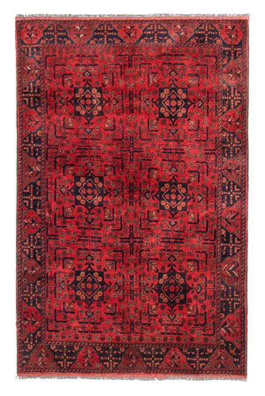 Tapis afghan - Kunduz - 193 x 129 cm - rouge