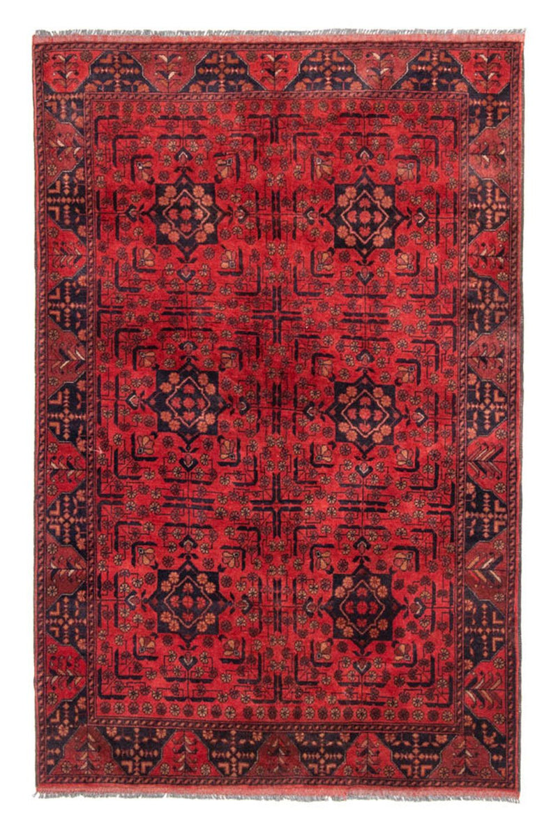 Tapis afghan - Kunduz - 193 x 129 cm - rouge