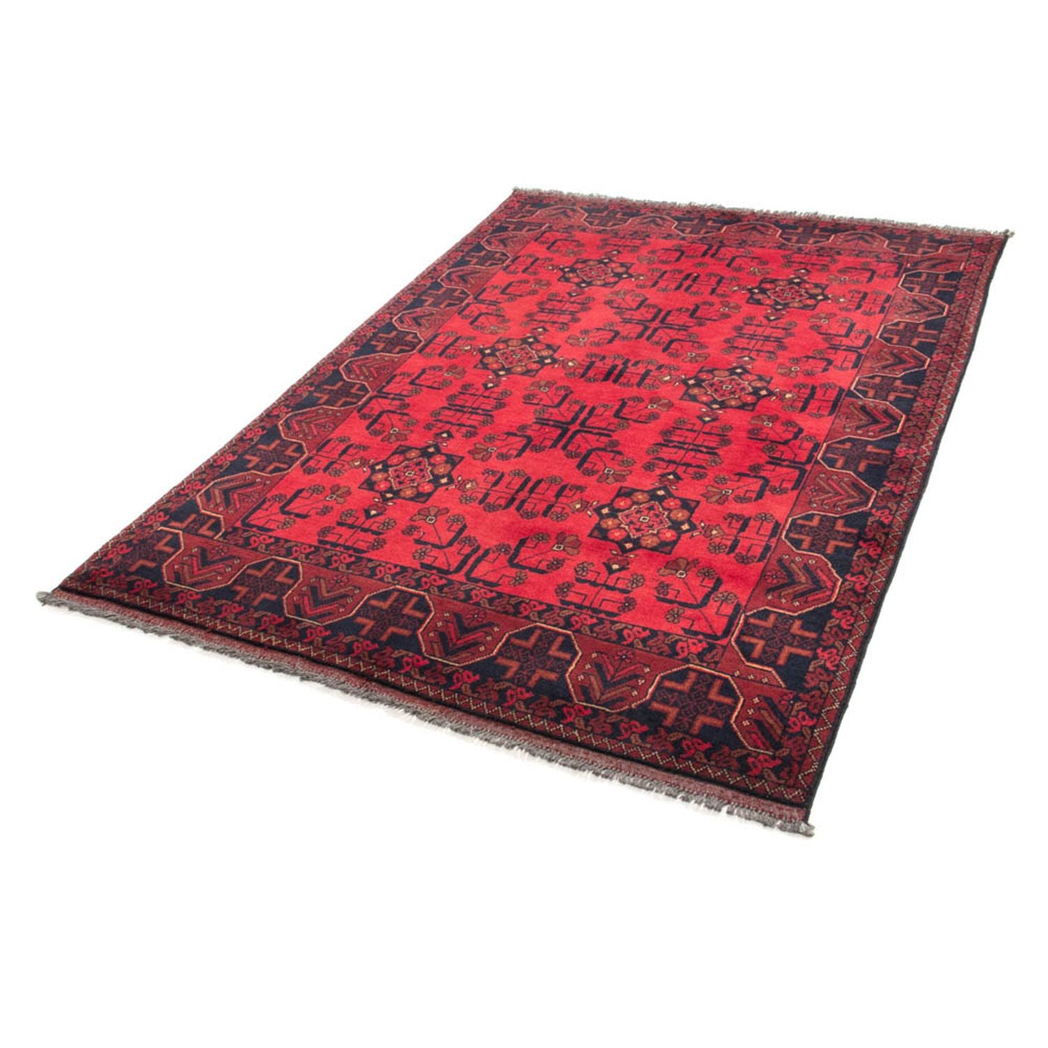Tapis afghan - Kunduz - 184 x 127 cm - rouge