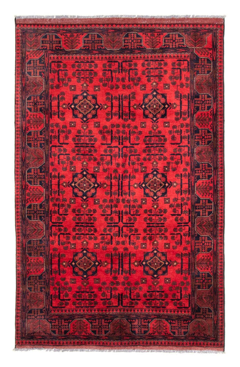 Tapis afghan - Kunduz - 195 x 128 cm - rouge