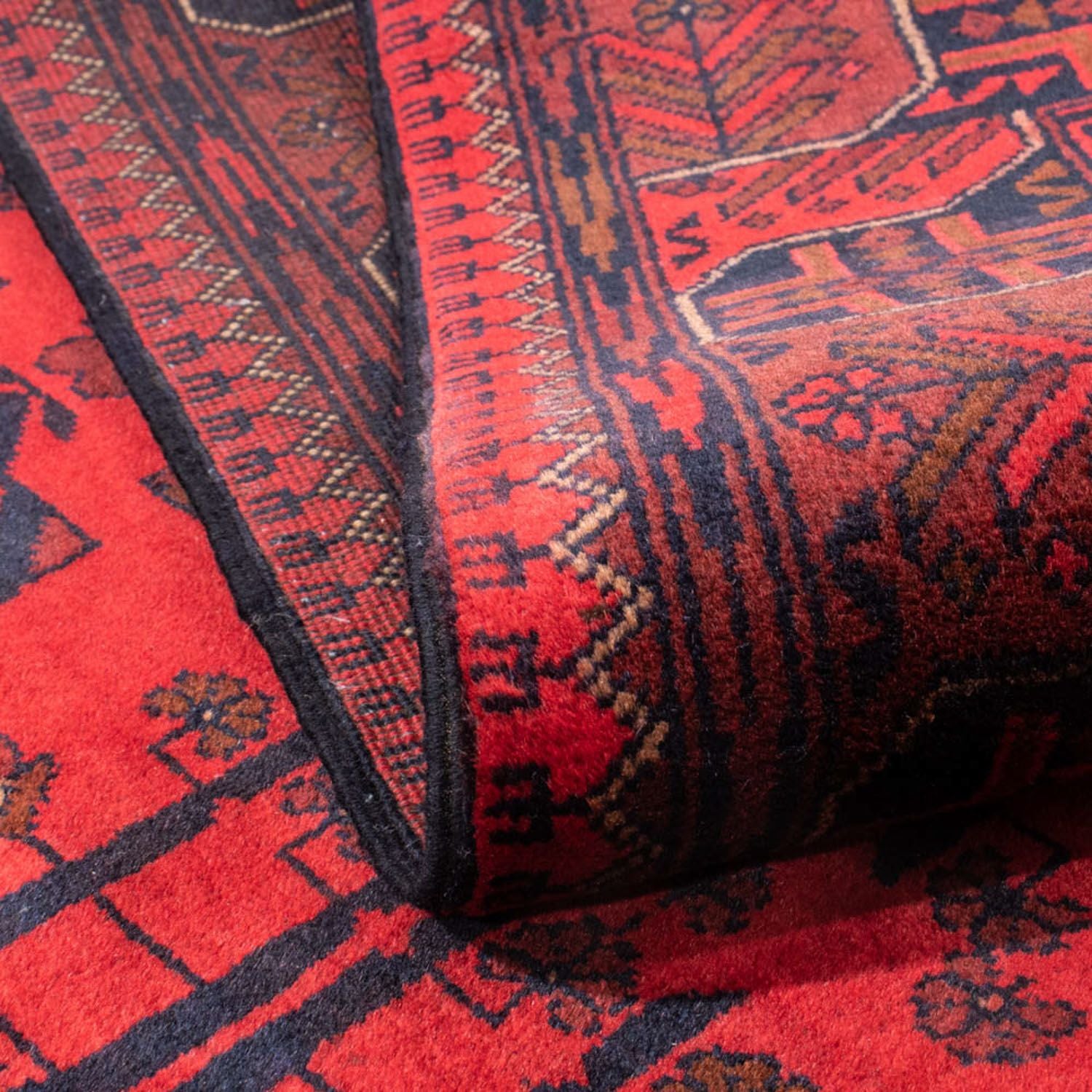 Tapis afghan - Kunduz - 195 x 128 cm - rouge