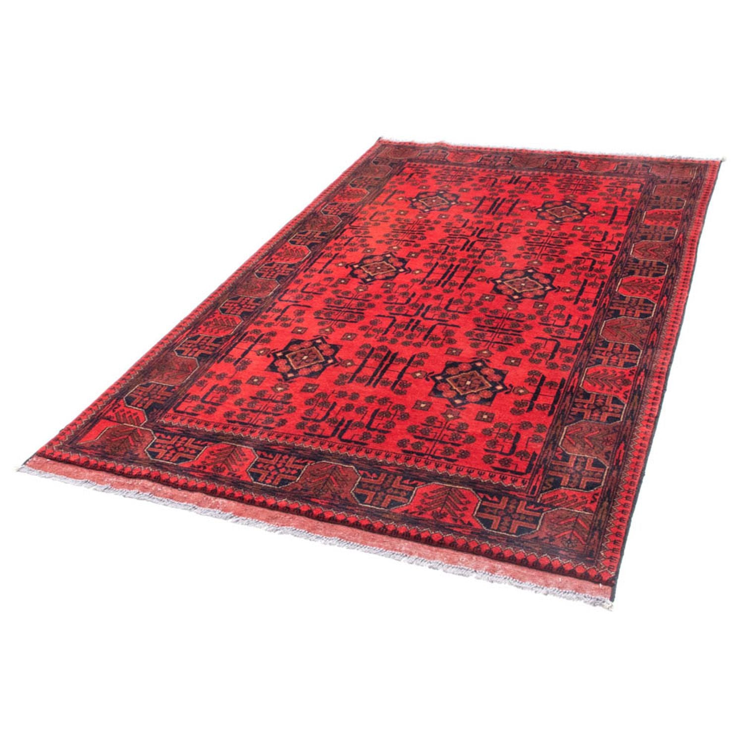 Tapis afghan - Kunduz - 195 x 128 cm - rouge