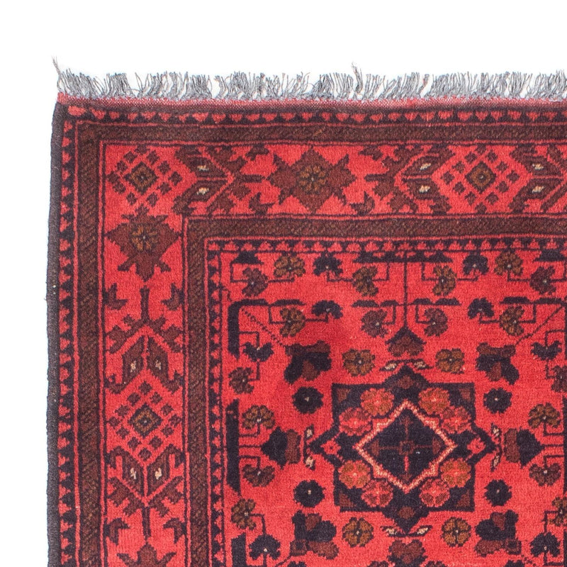 Tapis afghan - Kunduz - 149 x 103 cm - rouge foncé