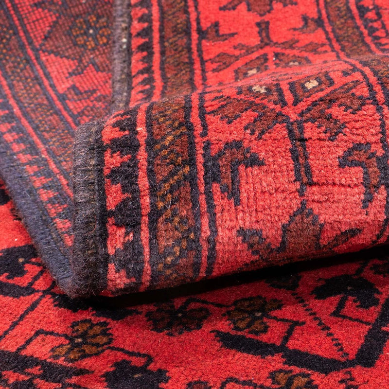Tapis afghan - Kunduz - 149 x 103 cm - rouge foncé