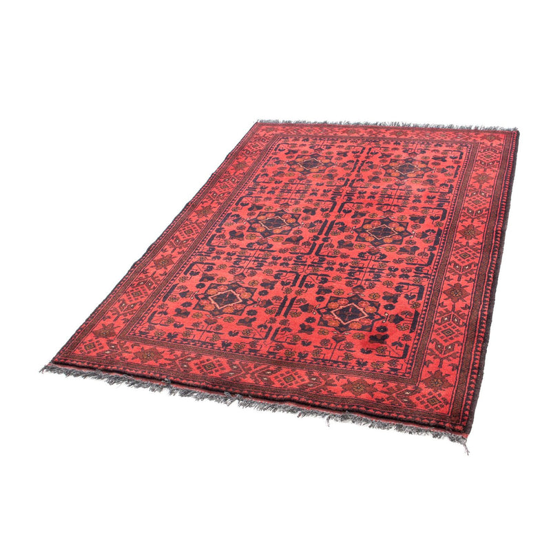 Tapis afghan - Kunduz - 149 x 103 cm - rouge foncé