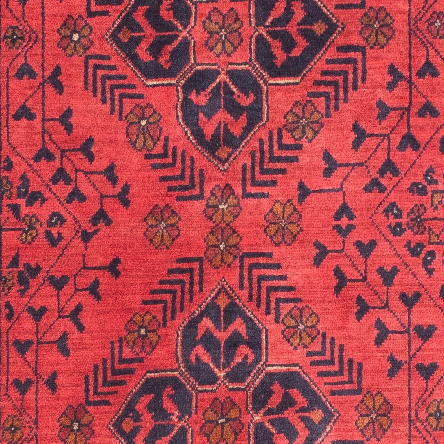 Tapis afghan - Kunduz - 146 x 104 cm - rouge foncé