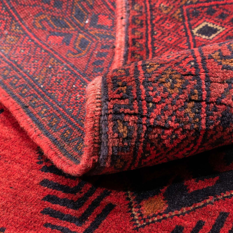 Tapis afghan - Kunduz - 146 x 104 cm - rouge foncé
