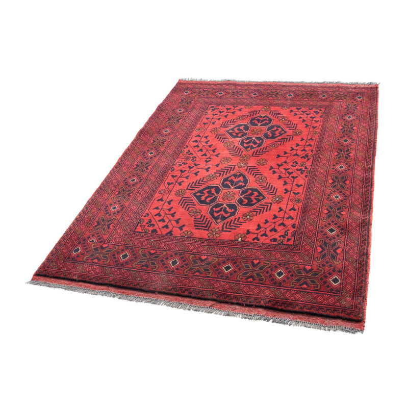 Tapis afghan - Kunduz - 146 x 104 cm - rouge foncé